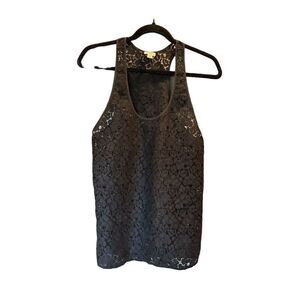 Wilfred Black Lace Racerback Tank Top Women's Size M Sleeveless Casual Summer